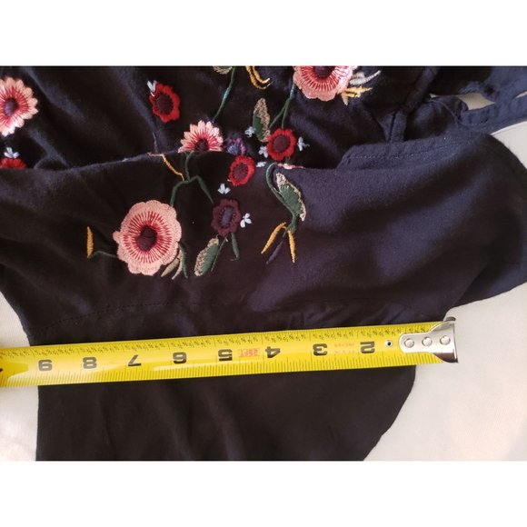 Z STUDIO DRESS BOHO SIZE XL EMBROIDERED BLACK - Picture 7 of 7